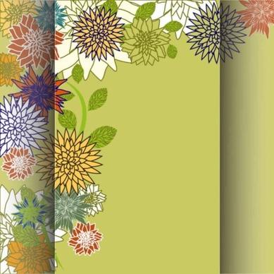 retro floral background hand drawing vector