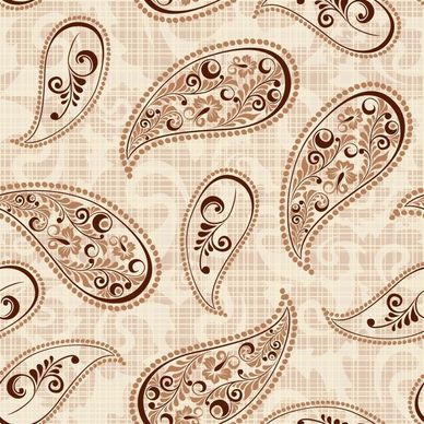 decorative pattern retro flat leaf floral sketch
