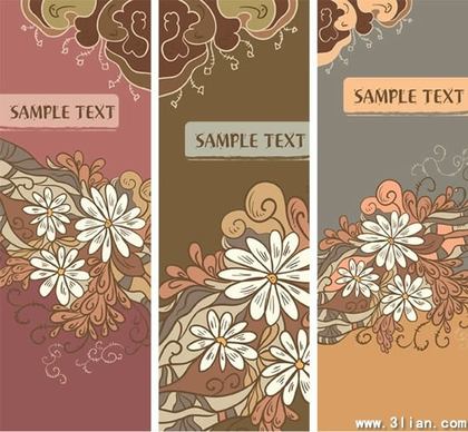 floral card templates colored classical petals decor