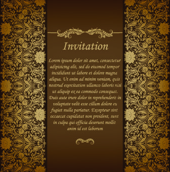 retro floral invitation vector