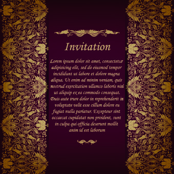 retro floral invitation vector