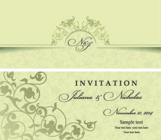 retro floral wedding invitation cards vector