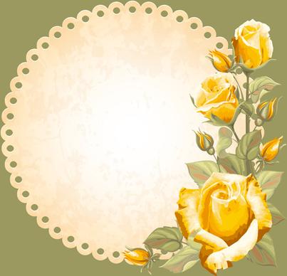 retro flower with vintage background vector