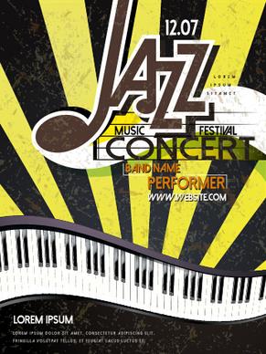 retro music concert flyer cover design vector