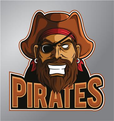 retro pirates logo vector