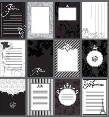 card background templates elegant classic black white european