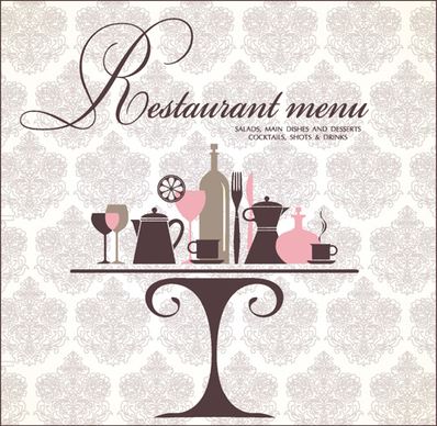 retro restaurant menu cover design art vector
