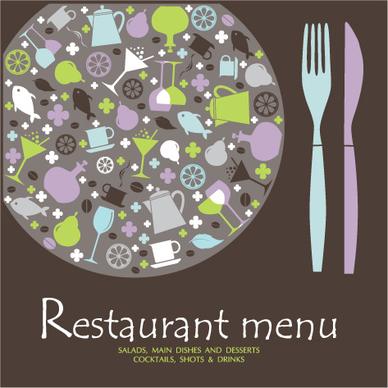 retro restaurant menu cover design art vector