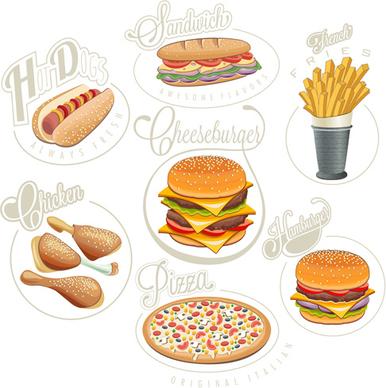 retro style fast food logos design