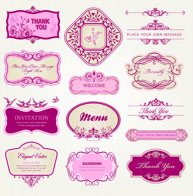 retro style frames with ornament vector