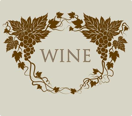retro style grape wine background vector