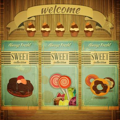 retro sweet poster vector graphics