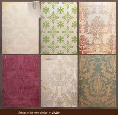 decorative pattern templates retro flat decor