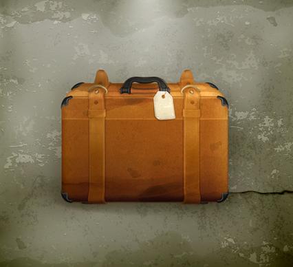 retro trunk with grunge background vector