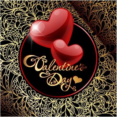 retro valentine39s day greeting card 01 vector