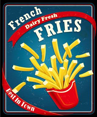 retro vintage fast food poster design vector