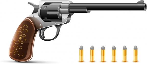 short gun advertising shiny colored realistic 3d design