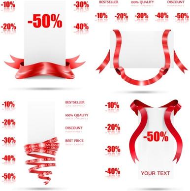 ribbon and percentage vector