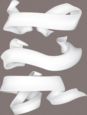 ribbon banner templates 3d dynamic curled shapes
