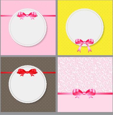 ribbon bow with card vector design