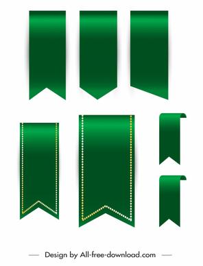 ribbon templates shiny green modern design