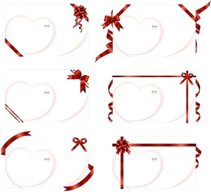 ribbon tied to the blank card vector
