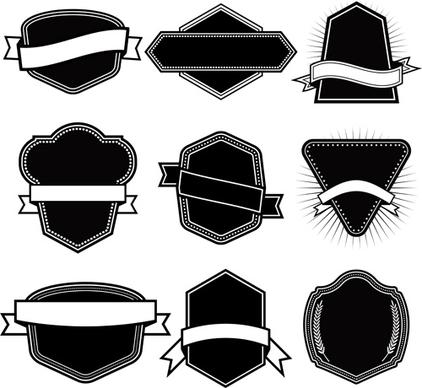 ribbon with labels blank template vector