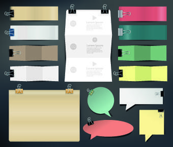 ribbons with labels retro style vector