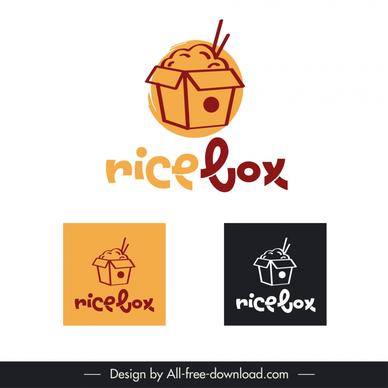 rice box logo template classical geometry