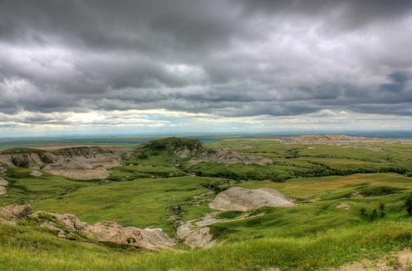 ridges and landscape from the top at white butte north dakota