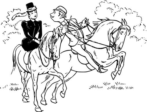 Riding Horses clip art