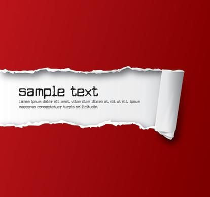 ripped paper red vector graphic