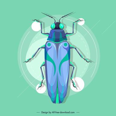 roach insect icon modern blue decor flat desgin