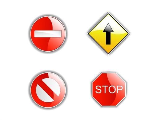 road traffic signboards collection vector illustration