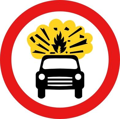 Road Signs Car Explosion Kaboom clip art