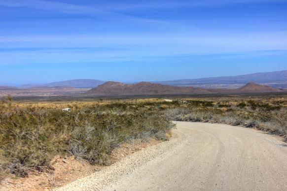 road to the hiking trail at big bend national park texas