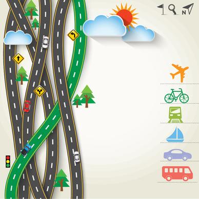 road traffic schematic vector template