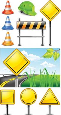 roadblock signs vector