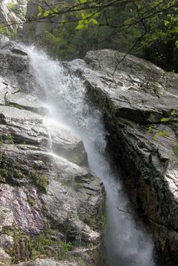 roaring brook falls side view in the adirondack mountains new york