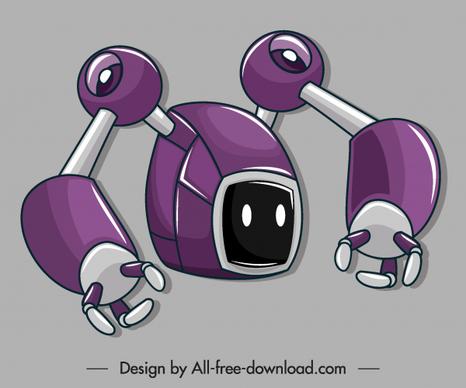 robot icon modern violet grey design