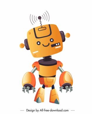 robot model icon cute cartoon character sketch humanoid shape