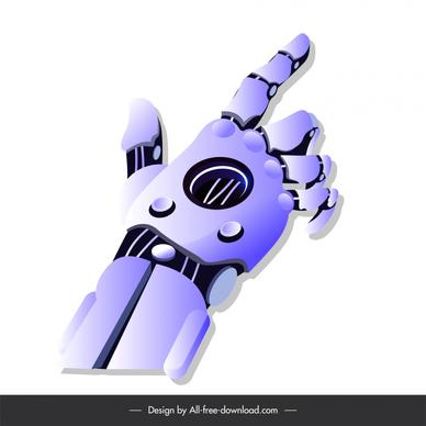 robotic hand rendering icon 3d design