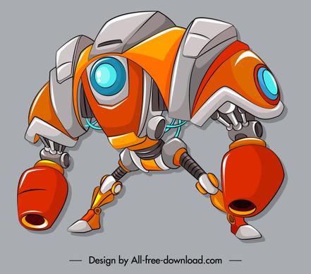 robotic warrior icon colorful modern design 3d sketch