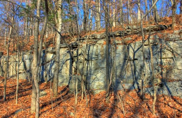 rock wall at babbler state park missouri