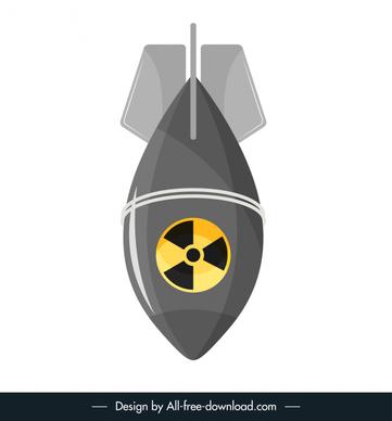 rocket bomb icon modern flat sketch