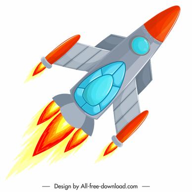 rocket painting soaring sketch colored modern design
