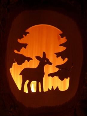 roe deer forest carving