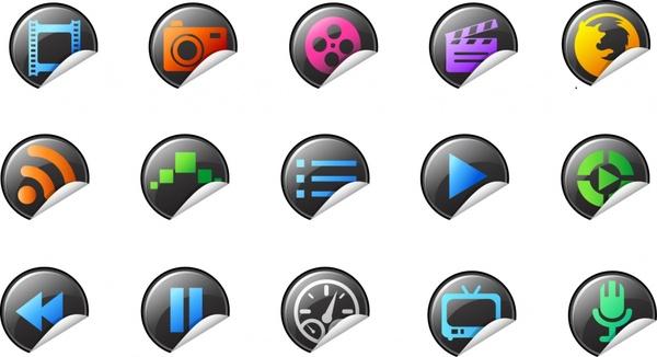 ui icons templates modern curled up circle shapes