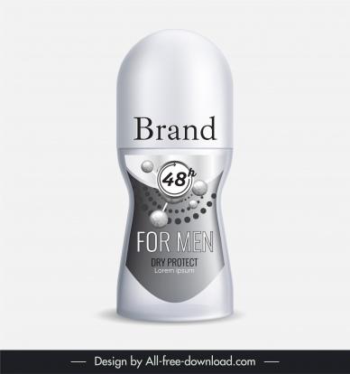 roll on deodorant bottle packaging template elegant contrast molecules 