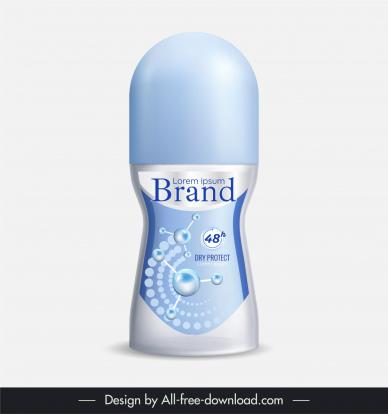 roll on deodorant bottle packaging template elegant molecules circles decor